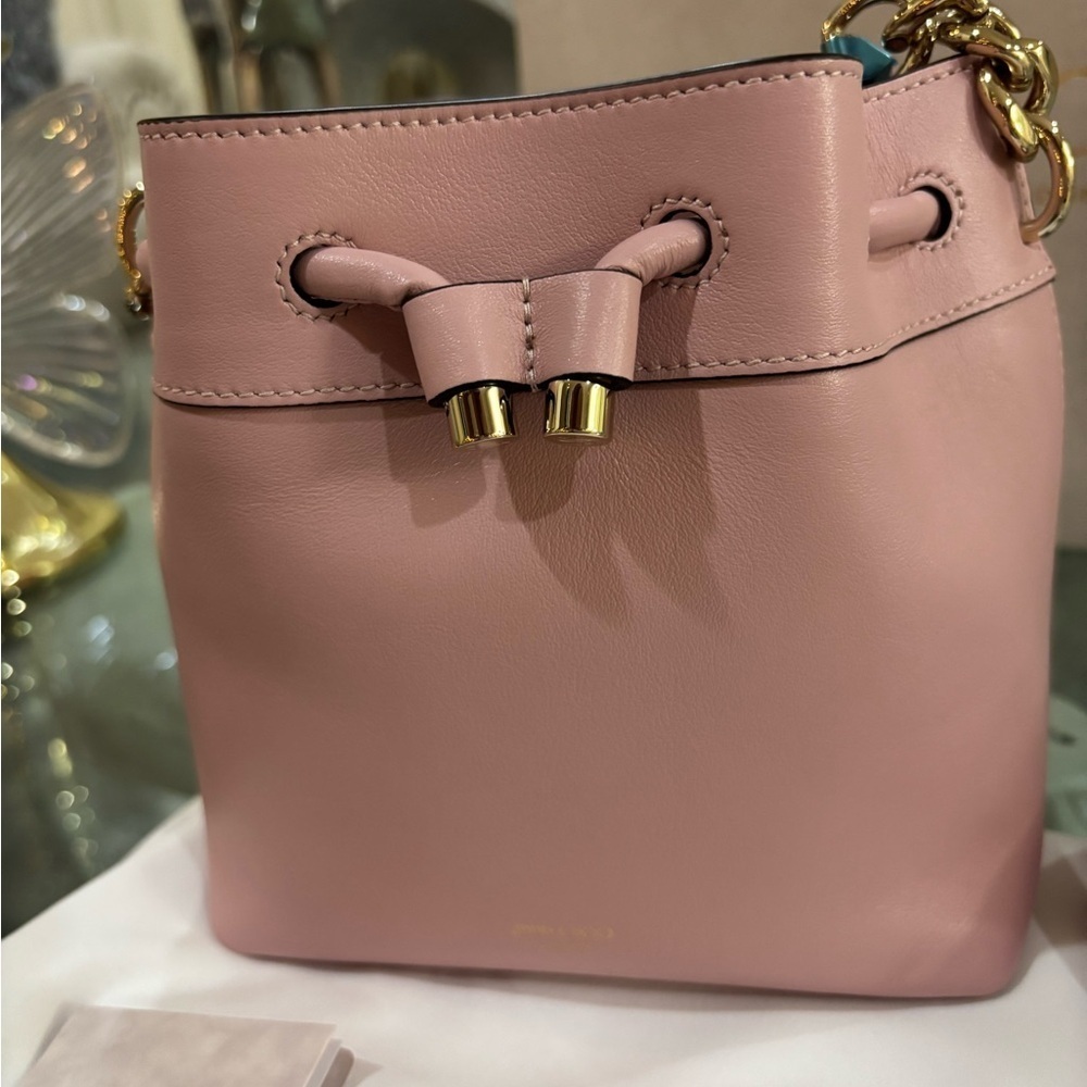 Jimmy Choo Blush Pink Bon Bon Bucket Bag - Picture 2 of 7